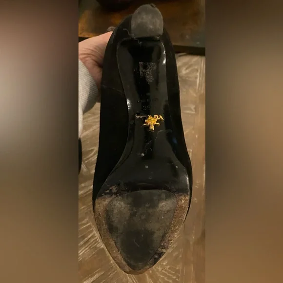 Prada Black Ankle Boots Suede Minimalist Design - Picture 6 of 9